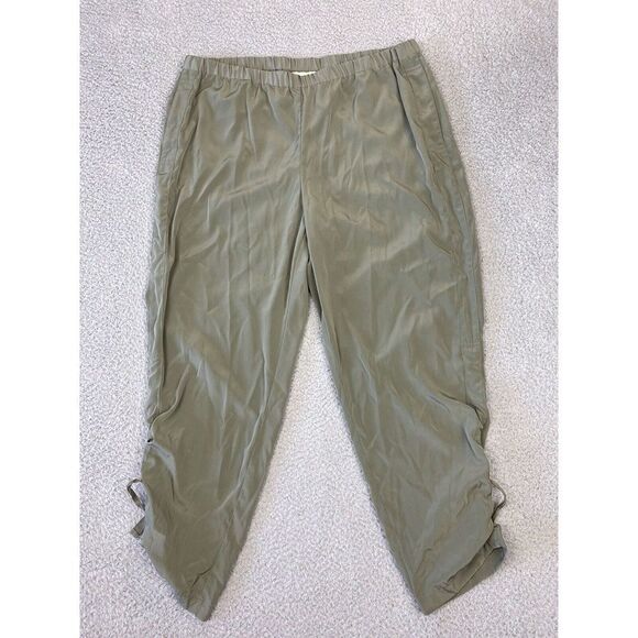 Chicos Joggers Womens 2.5/14 Pull‎ On Pants Green Ruched - Picture 1 of 9
